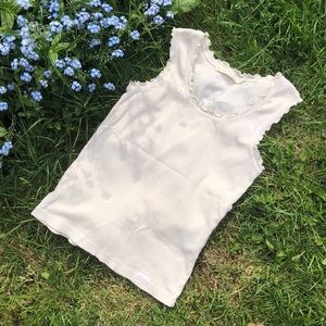 Blue Willi’s Off-White 100% Cotton Tank Top
